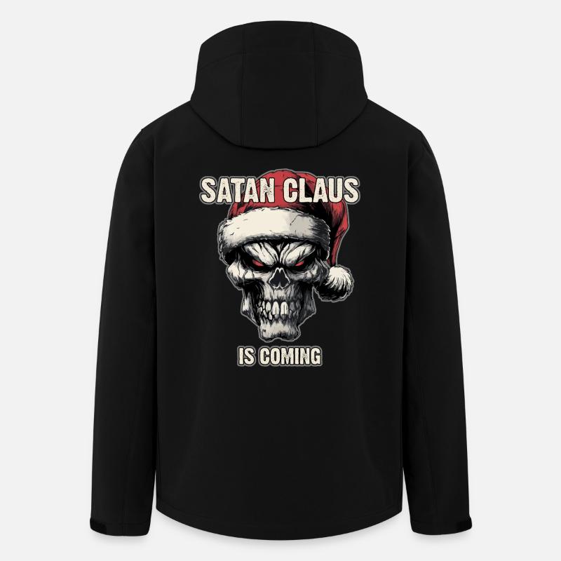 Crâne avec chapeau de Père Noël - Veste softshell homme en polyester recyclé Stanley/Stella - noir