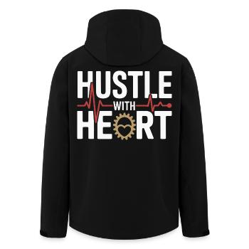 Hustle avec Heart Geardesign - Veste softshell homme en polyester recyclé Stanley/Stella - noir - Dos - AI Model Male 185 light (185cm)