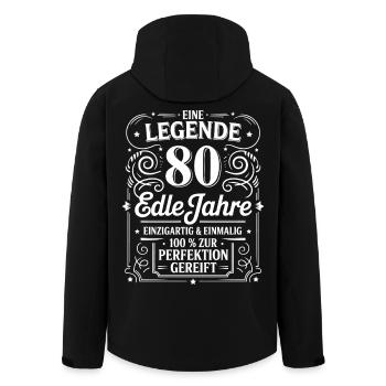A Legend Noble 80 Years Birthday Gift - Men’s Recycled Softshell Jacket by Stanley/Stella - black - Back - AI Model Male 185 light (185cm)