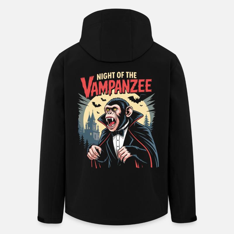 Vampanzee Night Look Chimpanzee Vampire - Men’s Recycled Softshell Jacket by Stanley/Stella - black