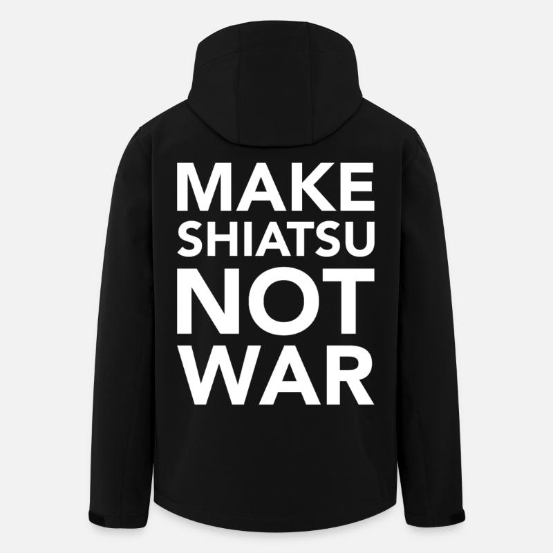 MAKE SHIATSU NOT WAR - Recycelte Männer Softshell-Jacke von Stanley/Stella - Schwarz
