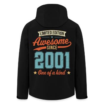Genial seit 2001 - Recycelte Männer Softshell-Jacke von Stanley/Stella - Schwarz - Hinten - AI Model Male 185 light (185cm)