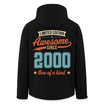 Awesome Since 2000 - Men’s Recycled Softshell Jacket by Stanley/Stella - black - Back - AI Model Male 185 light (185cm)
