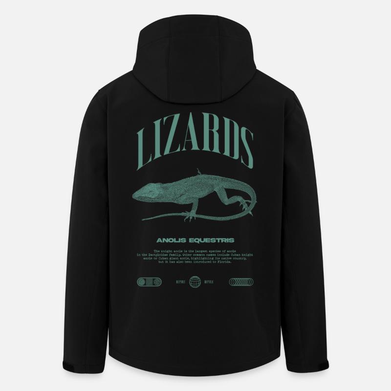 Cuban Knight Anole Reptile Keeper Lizard - Men’s Recycled Softshell Jacket by Stanley/Stella - black