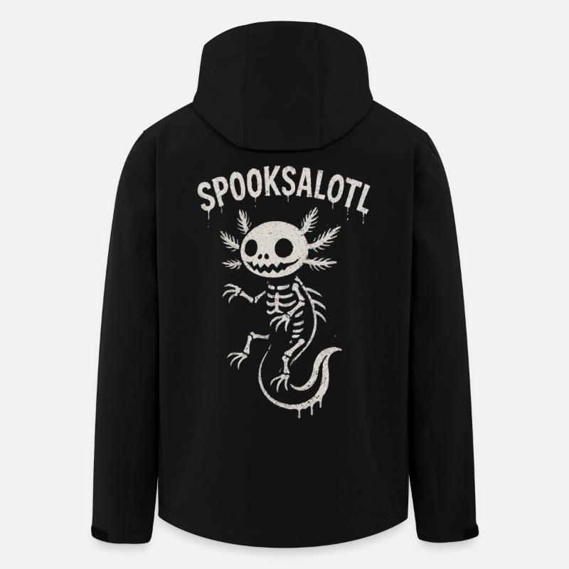 Spooksalotl Skeleton Axolotl Halloween - Men’s Recycled Softshell Jacket by Stanley/Stella - black