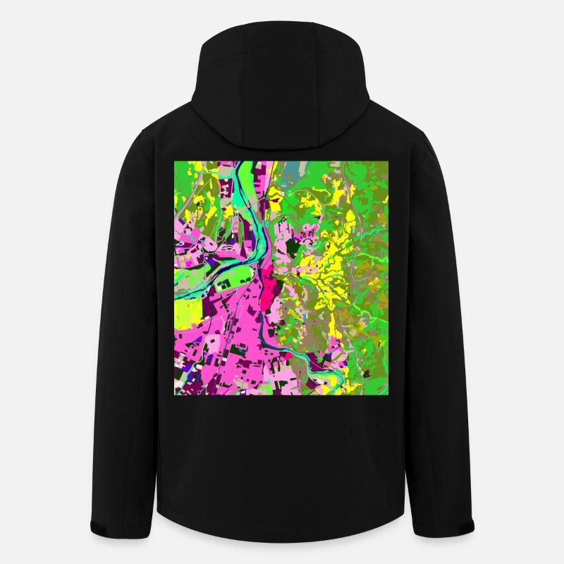 Neonfarbene Stadt-Vibes - Recycelte Männer Softshell-Jacke von Stanley/Stella - Schwarz