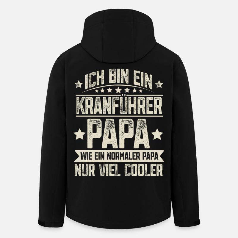 Kranführer Papa - Recycelte Männer Softshell-Jacke von Stanley/Stella - Schwarz