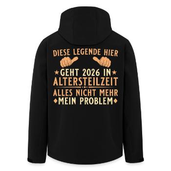 Altersteilzeit 2026 Legende in Frührente - Recycelte Männer Softshell-Jacke von Stanley/Stella - Schwarz - Hinten - AI Model Male 185 light (185cm)