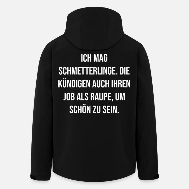 Schmetterling Metamorphose Spruch - Recycelte Männer Softshell-Jacke von Stanley/Stella - Schwarz