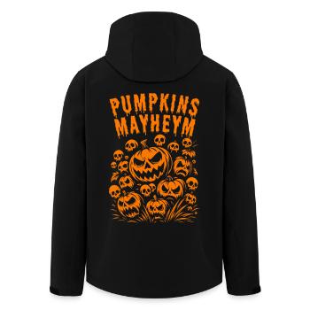 Kürbisse Chaos Halloween Silhouette - Recycelte Männer Softshell-Jacke von Stanley/Stella - Schwarz - Hinten - AI Model Male 185 light (185cm)