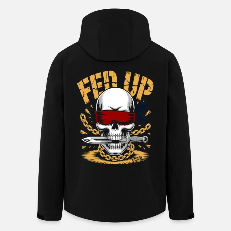 Blind skull with chain, muzzle full - Men’s Recycled Softshell Jacket by Stanley/Stella - black