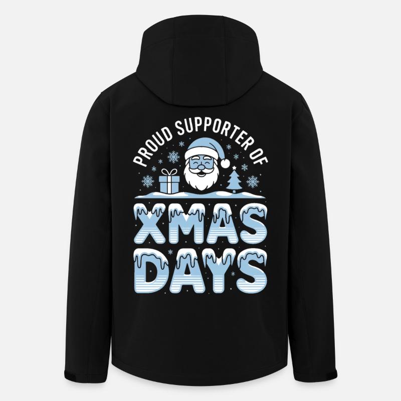 Xmas Days Blue Santa Design - Men’s Recycled Softshell Jacket by Stanley/Stella - black