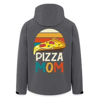 Pizza Mom Slice Retro - Recycelte Männer Softshell-Jacke von Stanley/Stella - Schwarz - Hinten - AI Model Male 185 light (185cm)