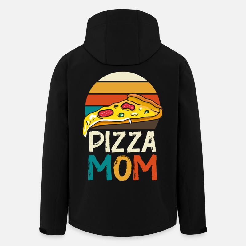 Pizza Mom Slice Retro - Recycelte Männer Softshell-Jacke von Stanley/Stella - Schwarz
