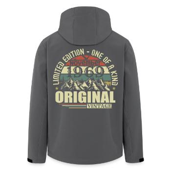 Anniversaire novembre 1969 - Veste softshell homme en polyester recyclé Stanley/Stella - noir - Dos - AI Model Male 185 light (185cm)