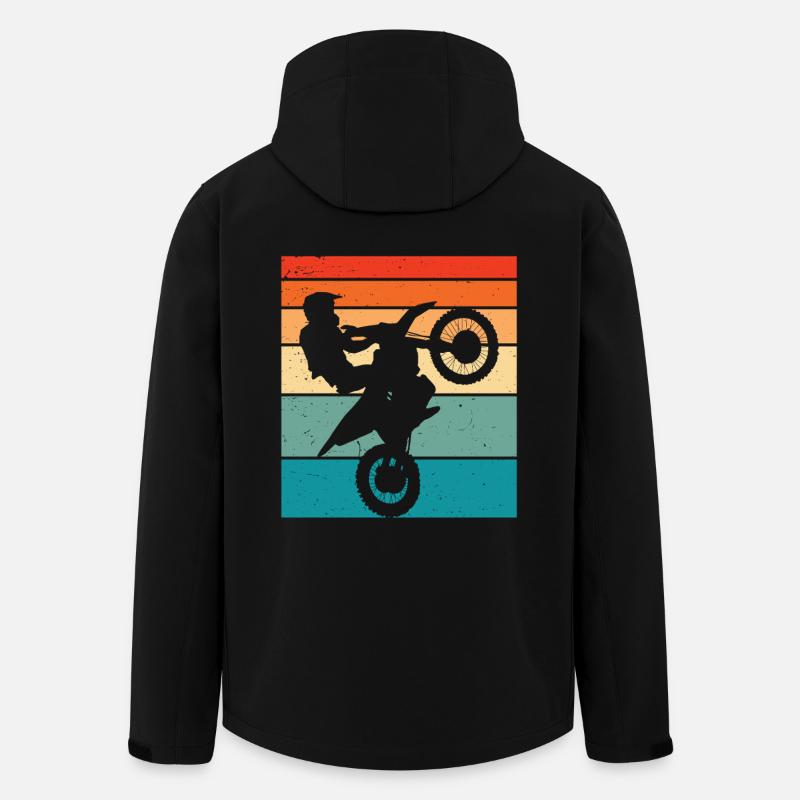 Motocross Retro Motorsport - Recycelte Männer Softshell-Jacke von Stanley/Stella - Schwarz