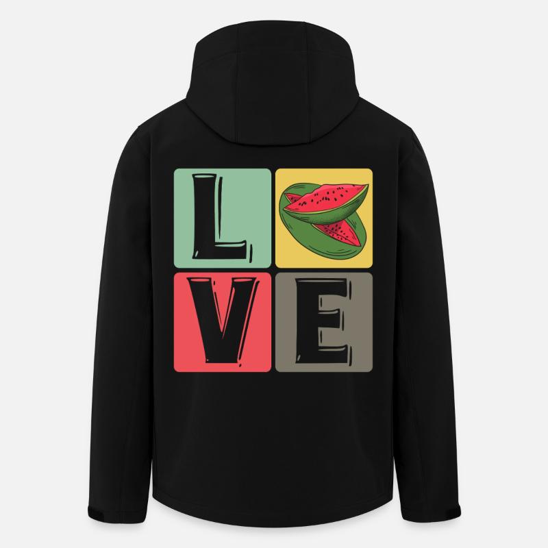 Blocs de pastèque Love Pop Art - Veste softshell homme en polyester recyclé Stanley/Stella - noir