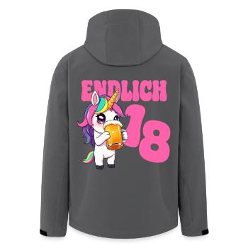 Beer Unicorn Finally 18 Beer Birthday Party - Men’s Recycled Softshell Jacket by Stanley/Stella - black - Back - AI Model Male 185 light (185cm)