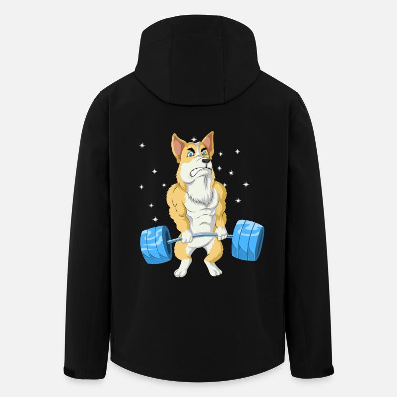 Corgi Weightlifting - Men’s Recycled Softshell Jacket by Stanley/Stella - black