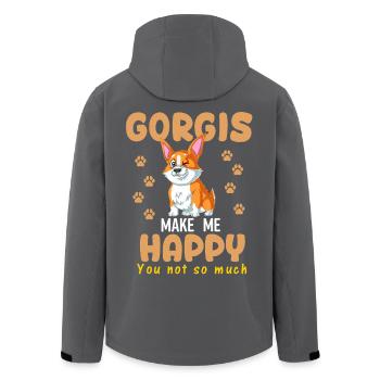 Le corgi me rend heureux - Veste softshell homme en polyester recyclé Stanley/Stella - noir - Dos - AI Model Male 185 light (185cm)