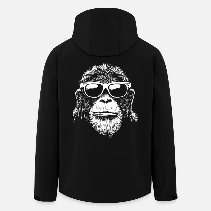 Cool Orangutan Orang Utan Affe Sonnenbrille - Recycelte Männer Softshell-Jacke von Stanley/Stella - Schwarz