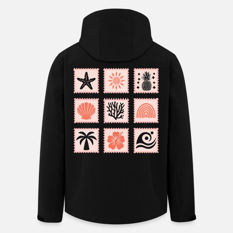 Natur Briefmarken Collage - Recycelte Männer Softshell-Jacke von Stanley/Stella - Schwarz