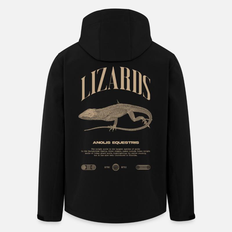 Cuban Knight Anole Reptile Keeper Lizard - Men’s Recycled Softshell Jacket by Stanley/Stella - black