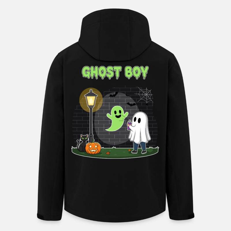 Scène d’Halloween Ghost Boy - Veste softshell homme en polyester recyclé Stanley/Stella - noir