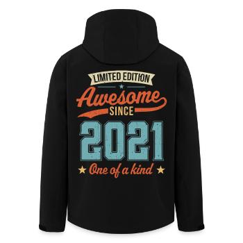 Genial seit 2021 - Recycelte Männer Softshell-Jacke von Stanley/Stella - Schwarz - Hinten - AI Model Male 185 light (185cm)