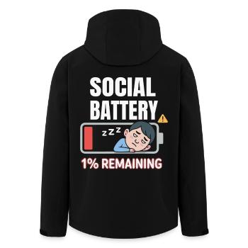 Soziale Batterie 1% Rest - Recycelte Männer Softshell-Jacke von Stanley/Stella - Schwarz - Hinten - AI Model Male 185 light (185cm)
