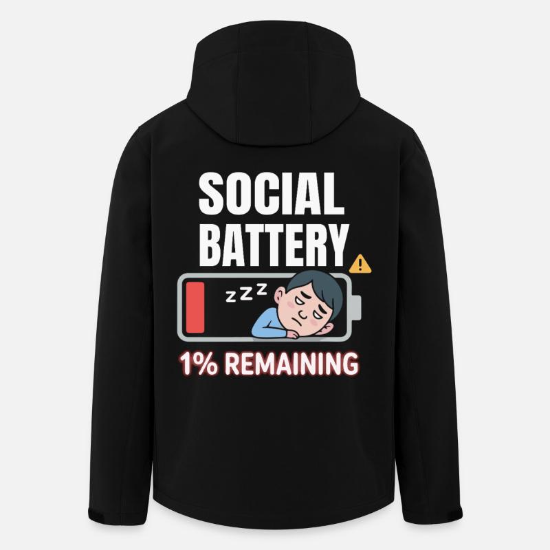 Batterie sociale 1 % Repos - Veste softshell homme en polyester recyclé Stanley/Stella - noir