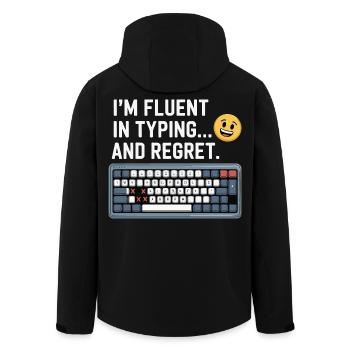 Blague sur le clavier : Taper et regretter - Veste softshell homme en polyester recyclé Stanley/Stella - noir - Dos - AI Model Male 185 light (185cm)