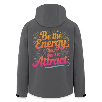 Be the Energy You Attract - Men’s Recycled Softshell Jacket by Stanley/Stella - black - Back - AI Model Male 185 light (185cm)