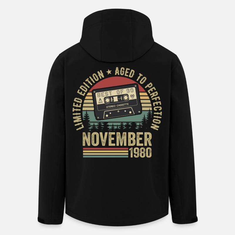 November 1980 - Recycelte Männer Softshell-Jacke von Stanley/Stella - Schwarz