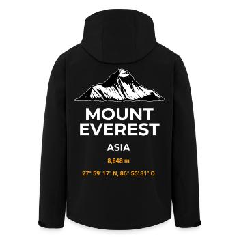 Mount Everest Hoodie T-Shirt Outdoor merch - Recycelte Männer Softshell-Jacke von Stanley/Stella - Schwarz - Hinten - AI Model Male 185 light (185cm)