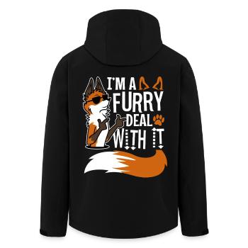 I'm A Furry Deal With It - Men’s Recycled Softshell Jacket by Stanley/Stella - black - Back - AI Model Male 185 light (185cm)
