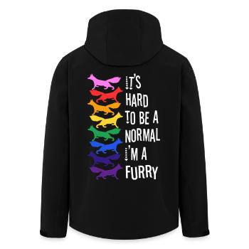 C’est difficile d’être un normal, je suis un poilu - Veste softshell homme en polyester recyclé Stanley/Stella - noir - Dos - AI Model Male 185 light (185cm)