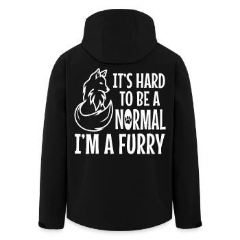 C’est difficile d’être un normal, je suis un poilu - Veste softshell homme en polyester recyclé Stanley/Stella - noir - Dos - AI Model Male 185 light (185cm)