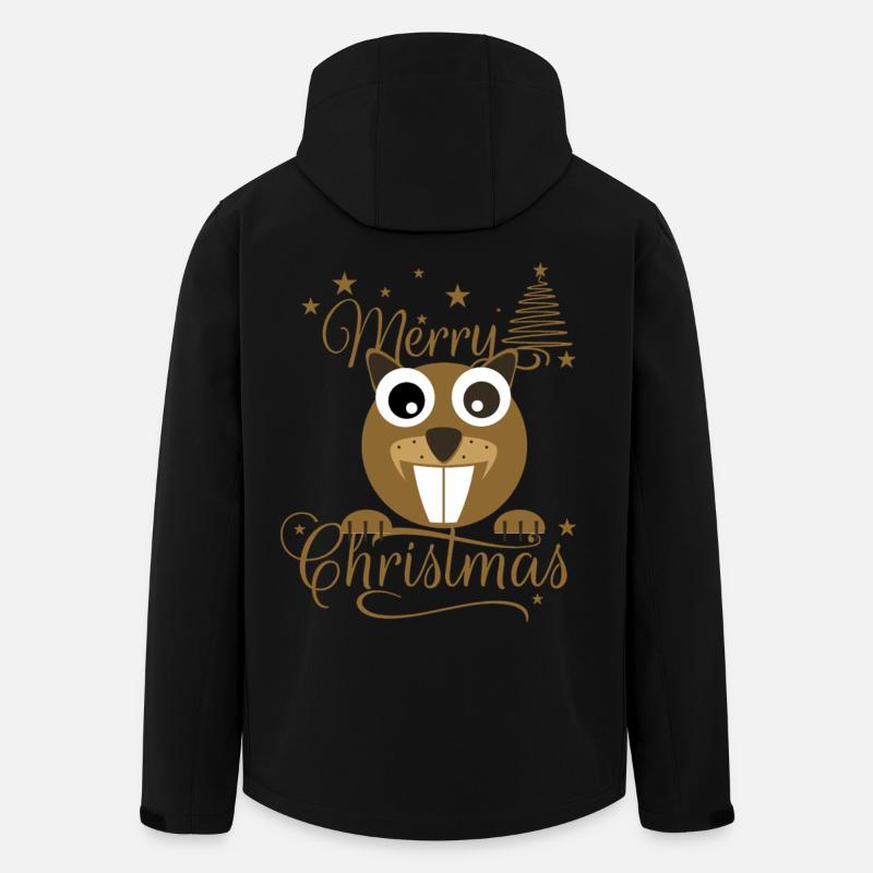 L’écureuil de Merry Chrysstman - Veste softshell homme en polyester recyclé Stanley/Stella - noir