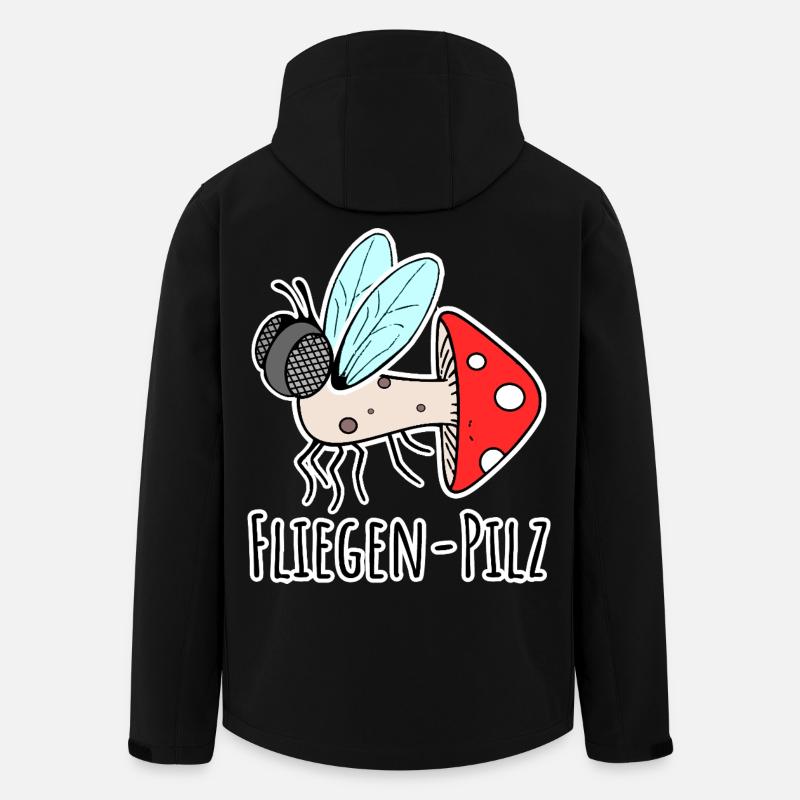 Fly agaric - half fly, half mushroom - Men’s Recycled Softshell Jacket by Stanley/Stella - black