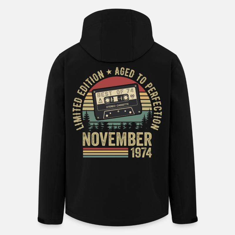 November 1974 - Recycelte Männer Softshell-Jacke von Stanley/Stella - Schwarz