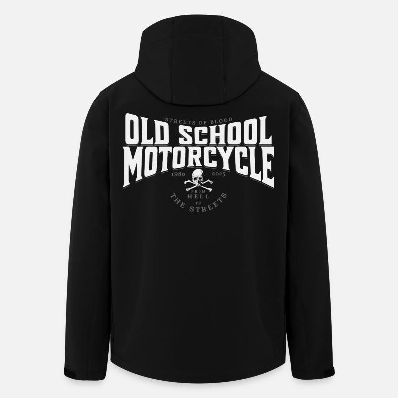 Old School Motorrad Biker Chopper Design - Recycelte Männer Softshell-Jacke von Stanley/Stella - Schwarz