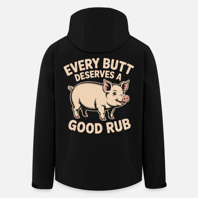 Grill Lustig Schwein - Recycelte Männer Softshell-Jacke von Stanley/Stella - Schwarz