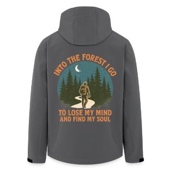 Hiking Hikers Forest - Men’s Recycled Softshell Jacket by Stanley/Stella - black - Back - AI Model Male 185 light (185cm)