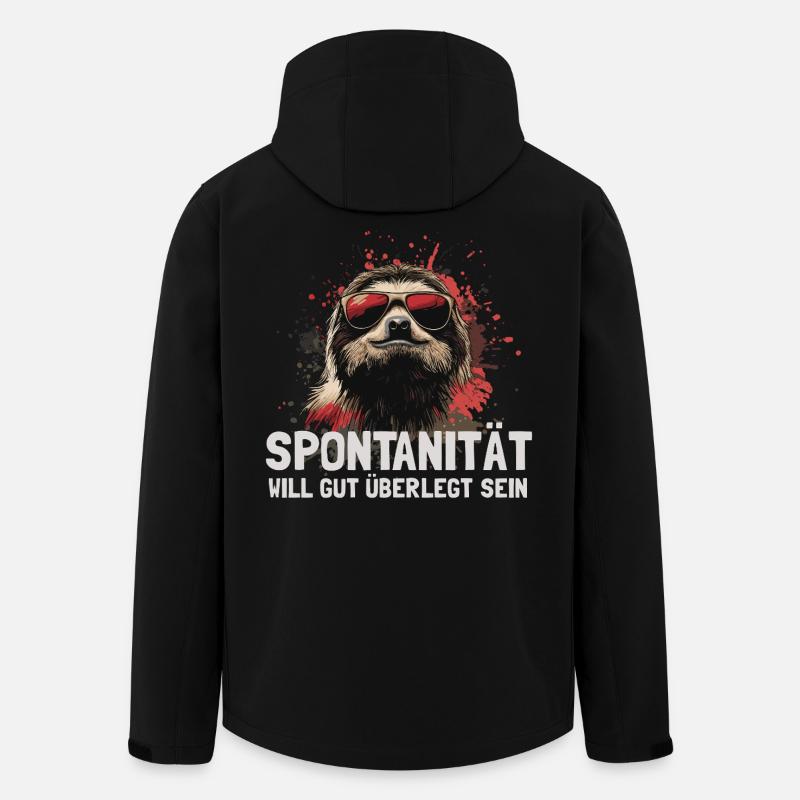 Chilliges Faultier mit Sonnenbrille - Recycelte Männer Softshell-Jacke von Stanley/Stella - Schwarz
