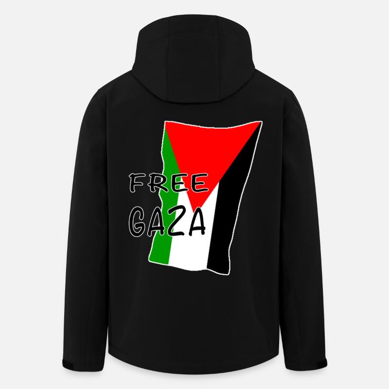 Frei Gaza Flaggenmotiv - Recycelte Männer Softshell-Jacke von Stanley/Stella - Schwarz