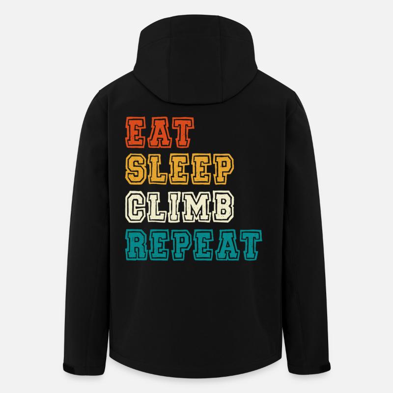 Eat Sleep Climb Repeat Design - Recycelte Männer Softshell-Jacke von Stanley/Stella - Schwarz