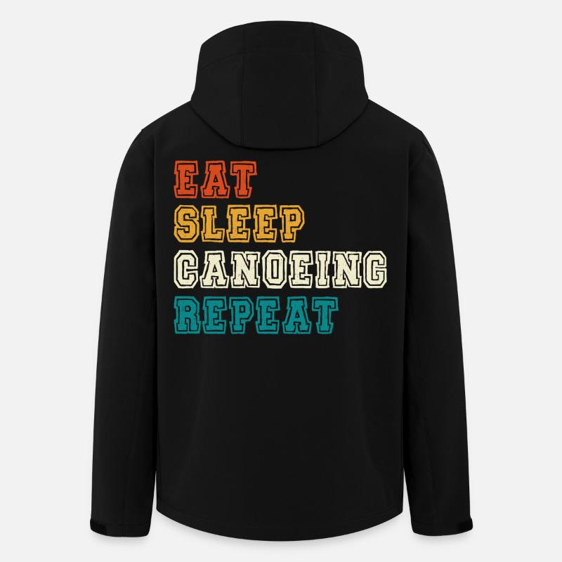 Eat Sleep Canoeing Repeat Farbblock - Recycelte Männer Softshell-Jacke von Stanley/Stella - Schwarz