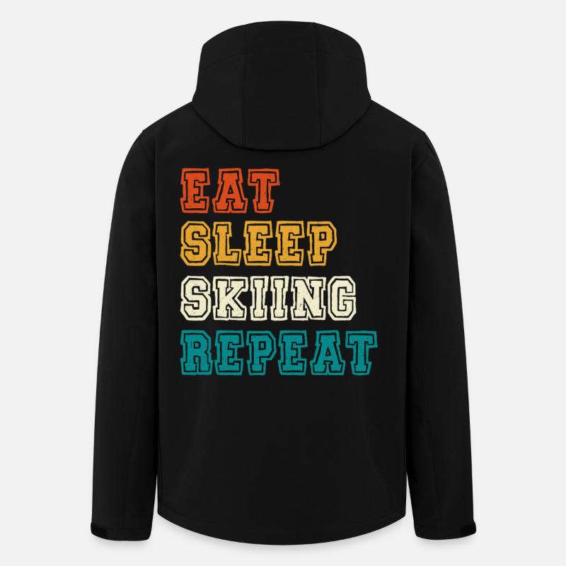 Manger Dormir Répéter le ski - Veste softshell homme en polyester recyclé Stanley/Stella - noir