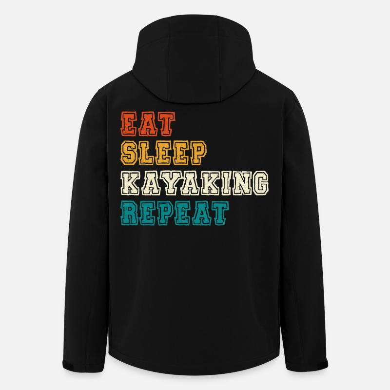 Eat Sleep Kayaking Repeat - Men’s Recycled Softshell Jacket by Stanley/Stella - black